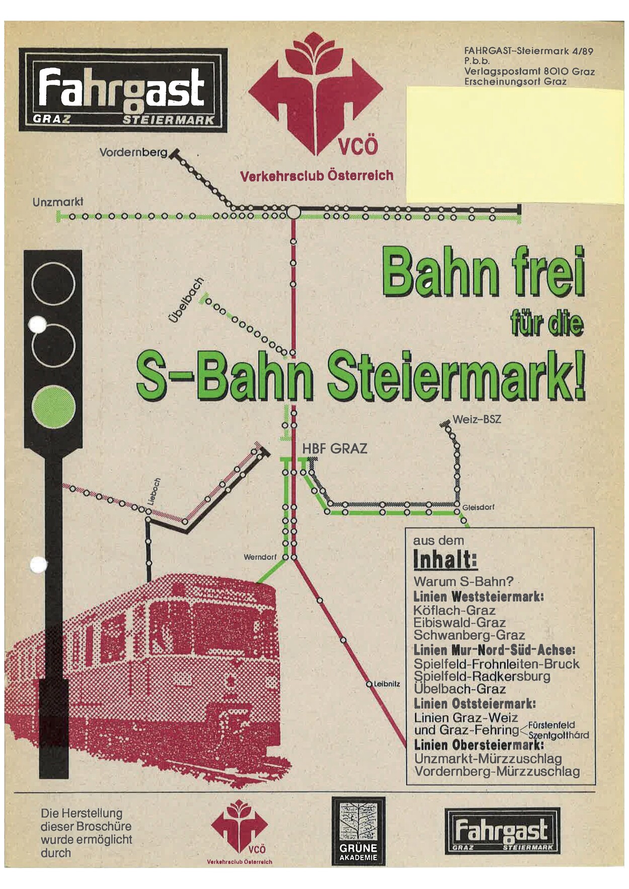 15 Jahre S-Bahn Steiermark: Fahrgast Steiermark gratuliert und fordert weitere Verbesserungen