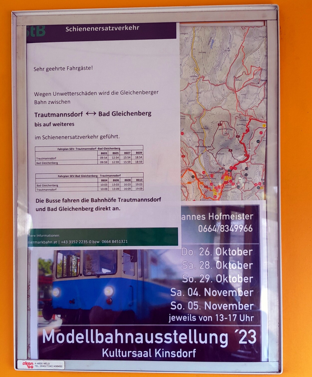 Schienenersatzverkehr SEV der Gleichenberger Bahn