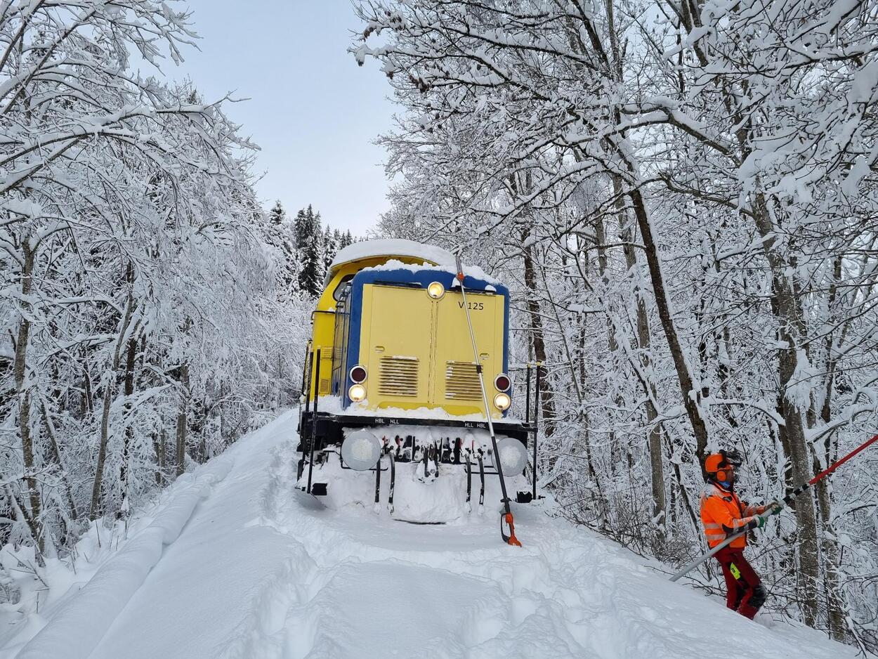 Strecken Sperre durch Schnee