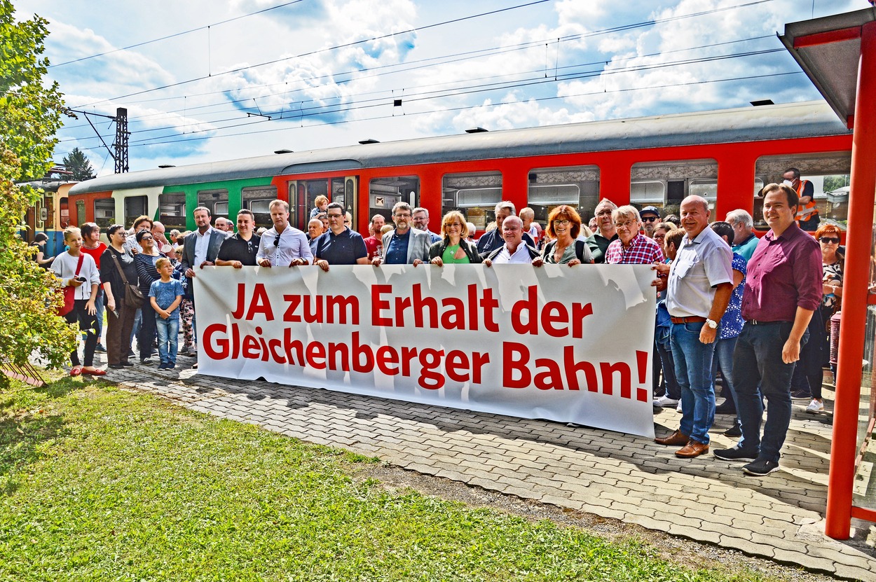 Lokalbahn Feldbach - Bad Gleichenberg Protest-Sonderzug 29.08.2021 mit Politikern